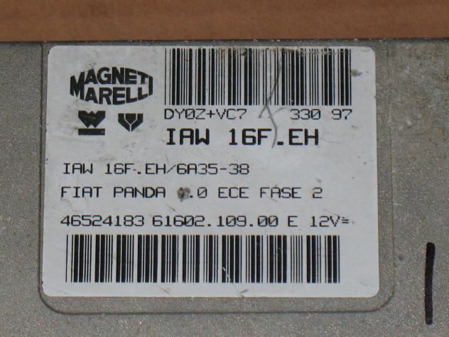 16F.EH ECU FIAT PANDA 1.0 ECE FASE 2 IAW16F.EH 76A35-38 46254183 - Foto 2