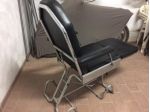 SEDIA VINTAGE IN PELLE NERA RIBALTABILE