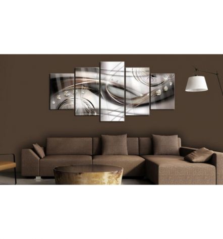 Quadro Marrone Con Sfere Lucenti Vetro Acrilico 100x50 W 200x100 - Foto 2