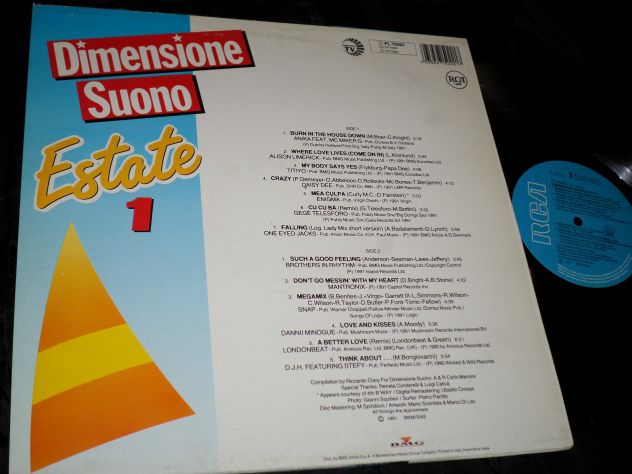DIMENSIONE SUONO Estate 1 RDS (Titiyo, Snap, Enigma) LP / 33 giri 1991 Italy - Foto 3
