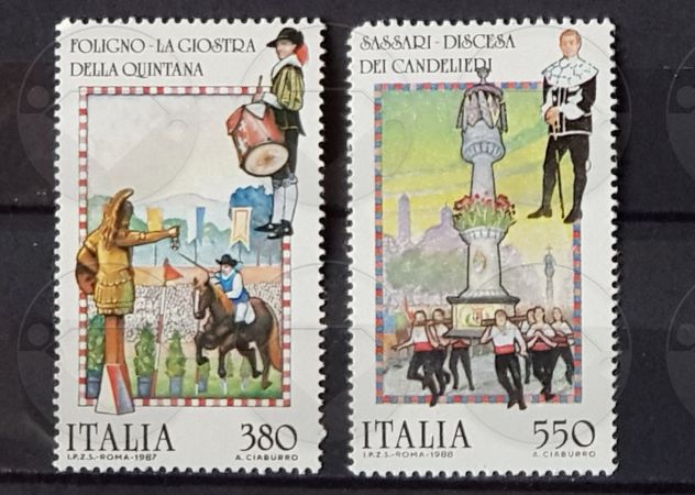 ITALIA francobolli serie: FOLCLORE 1982-1990 - Foto 3