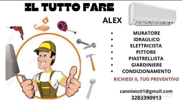 Muratore,idraulico,Elettricista,Giardiniere