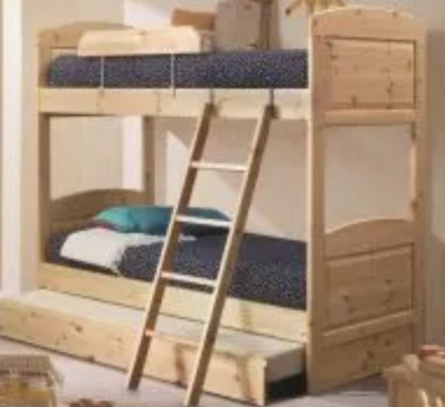 Letto a castello  in pino grezzo - Foto 6