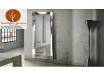 Mobili Moderni Specchiera Torino in Legno Rettangolare Ondulata Argento Cod 308M