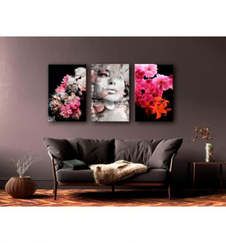 Quadro Con La Regina Di Fiori Cm. 120x60 - ARREDALACASA - Foto 2