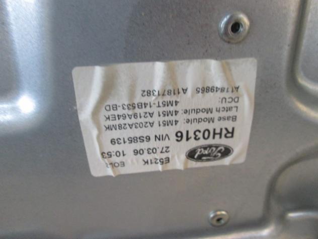 4M51-A203A28-MK MECCANISMO ALZA-VETRO ALZA-CRISTALLO PORTA ANTERIORE DESTRA FORD FOCUS SW 1.8 D 85KW 5M 5P (2006) RICAMBIO USATO - Foto 2
