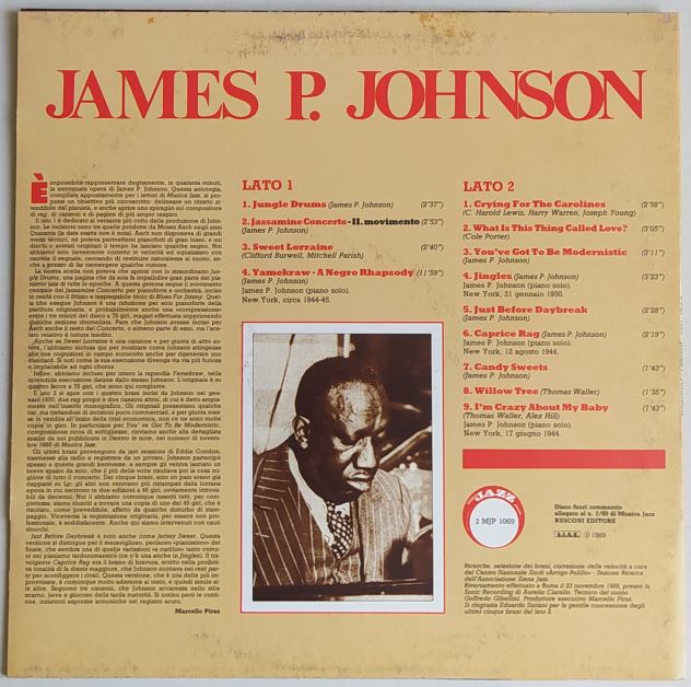 JAMES P JOHNSON -Registrazioni anni '30 e '40- Ed Rusconi Musica Jazz-LP 1989 - Foto 2