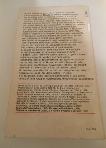 MARCIA SU ROMA E DINTORNI, Emilio Lussu, Prima edizione GLI OSCAR Luglio 1968. - Foto 5
