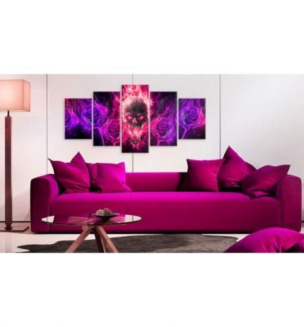 Quadro con teschio cm. 100x50 e 200x100 viola - ARREDALACASA - Foto 2