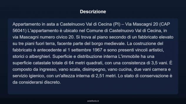 Immobile in asta di 64 m² in vendita a Castelnuovo di Val di Cecina - Foto 3