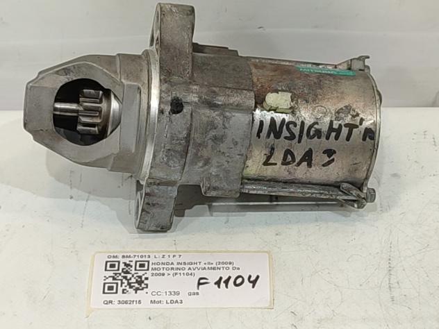 MOTORINO D' AVVIAMENTO HONDA Insight 1° Serie SM-71013 LDA3 hybrid 1339 (09)