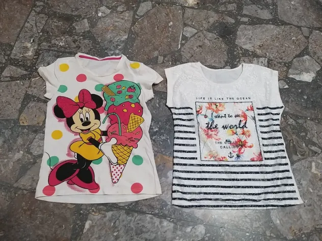 lotto 5 magliette t shirts bambina 7 anni. 1 originale roberto cavalli 1 origina - Foto 3