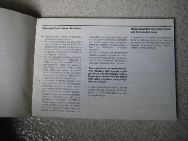 LIBRETTO USO E MANUTENZIONE PIAGGIO PORTER - Foto 3