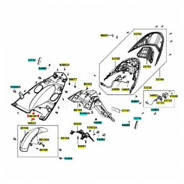 Parafango posteriore interno Kymco Agility R16 - Foto 4