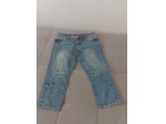 Jeans donna G&H Classic Jeans taglia 30 capri cropped strass bottoni denim