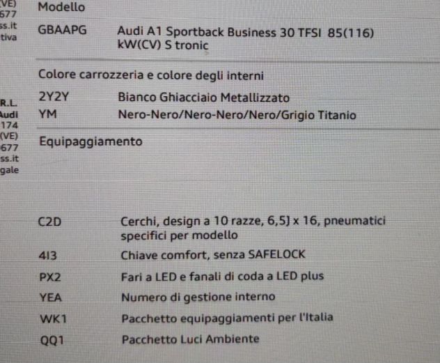Audi A 1 30 Tfsi Nuova S tronic business Sportback finanziabile PRONTA CONSEGNA - Foto 5