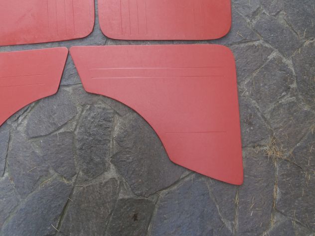 SERIE COMPLETA PANNELLI PORTA INTERNI PER FIAT 850 BERLINA 1° PRIMA SERIE ROSSI - Foto 4