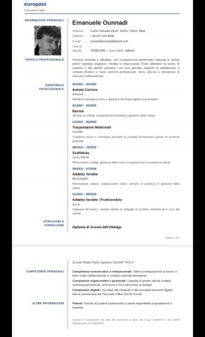 Emanuele 27 anni cerco lavoro