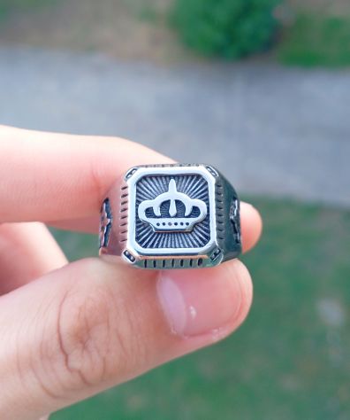 ♛ Anello Corona Acciaio 316L (Y2K / Gothic / Streetwear) - Foto 3