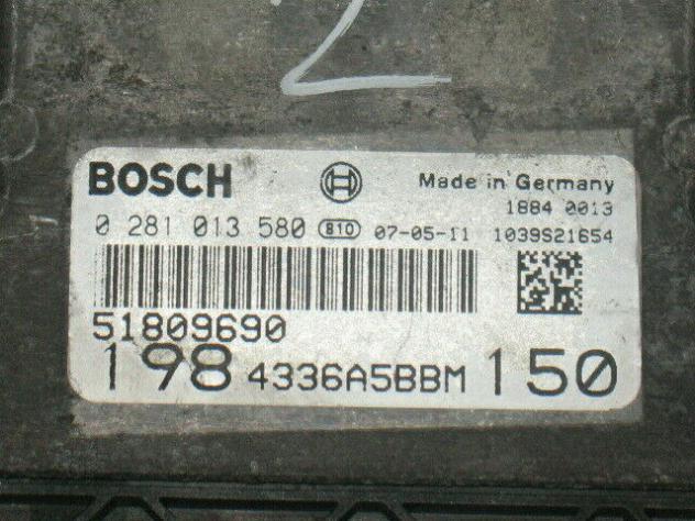 0281013580 ECU FIAT BRAVO 1.9 JTD 0281013580 51809690 Diesel 937A5000 - Foto 2