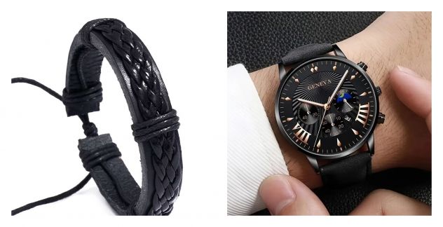 SET REGALO TRE OROLOGI UOMO + BRACCIALETTI WATCHES BRACELETS MAN GIFT - Foto 4