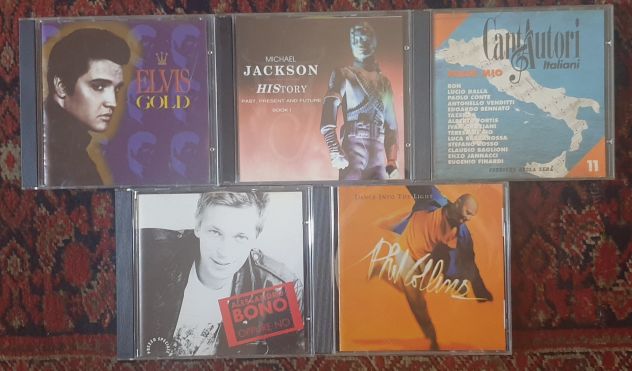 Lotto 5 CD Elvis Presley Michael Jackson cantautori italiani Phil Collins