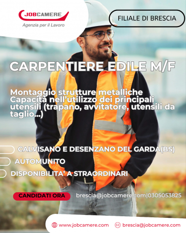 UN/UNA ADDETTO/A AL MONTAGGIO di STRUTTURE EDILIZIE