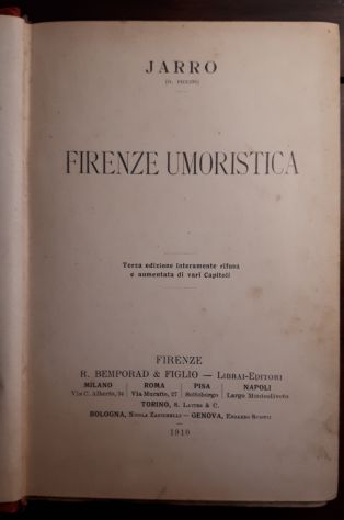 FIRENZE UMORISTICA, JARRO, FIRENZE R. BEMPORAD & FIGLIO 1910. - Foto 5