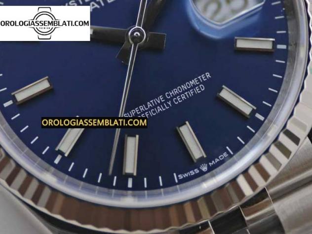 REPLICA Rolex DATEJUST 36 SS 116234 1:1 BEST EDITION ACCIAIO 904L QUADRANTE BLU CON BASTONE SUL BRACCIALE JUBILEE 3135 - Foto 8