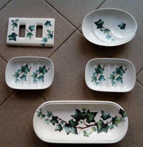 Porta saponette in ceramica Bavaria n°5 pezzi nuovi mai usati. Set di accessori