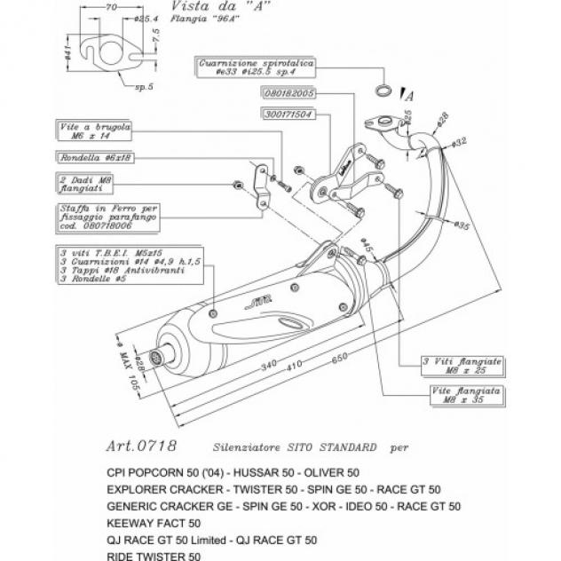 Marmitta per Keeway Fact scooter CPI - Sito 0718 - Foto 2