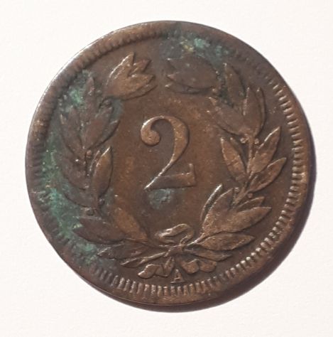 Svizzera 2 rappen, 1851. - Foto 3