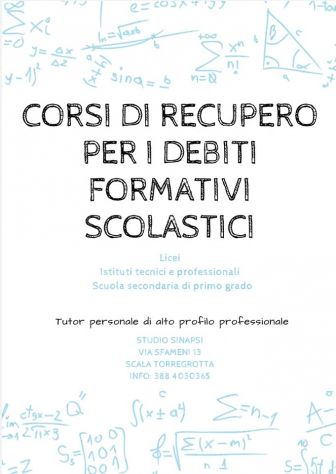 LEZIONI DI RECUPERO DEBITI FORMATIVI SCOLASTICI