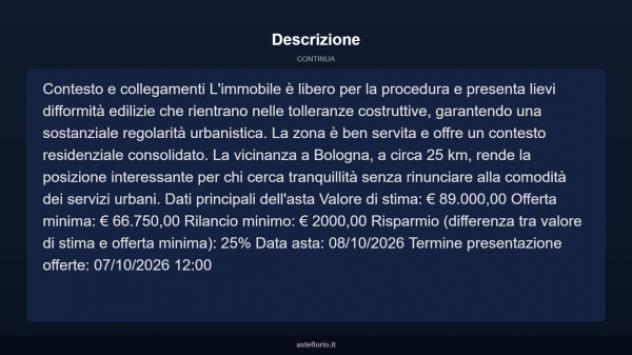 Immobile in asta di 75 m², box auto in vendita a Castello d'Argile - Foto 13