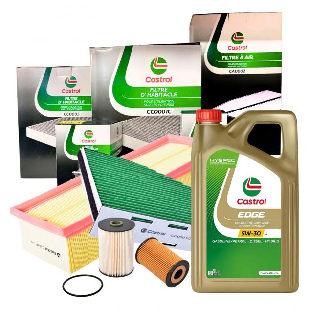 Kit Tagliando Castrol Golf VI 1.6 2.0 TDI 4 Filtri 5L Castrol EDGE 5W30 LL