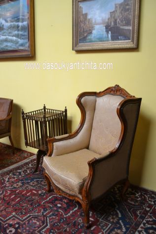 Poltrona bergère stile Luigi XV in noce - Foto 9