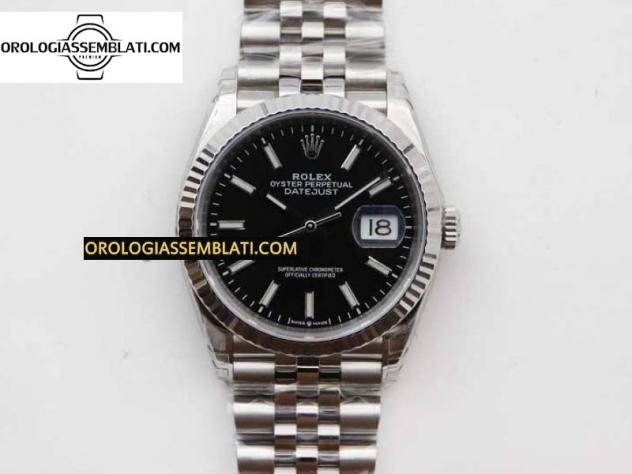 Replica Rolex DATEJUST 36 SS 116234 1:1 BEST EDITION ACCIAIO 904L QUADRANTE NERO SUL BRACCIALE JUBILEE 3135