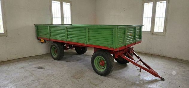 Carro Agricolo Bifilare a 2 Assi con Ralla – Sponde in Ferro, Ottimo Stato