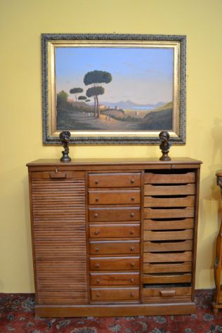 Classificatore-schedario a doppia serranda e cassettiera stile inglese - Foto 2