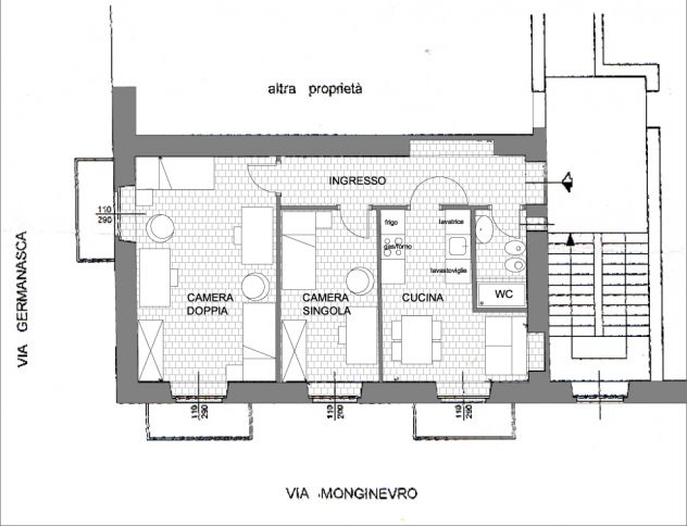 TRILOCALE ARREDATO - 2/3 STUDENTI - VIA MONGINEVRO 19 VICINO POLITECNICO