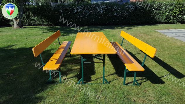 Set Panche e Tavoli per esterno , Set Birreria 50/67/80 verniciatura Ignifuga - Foto 3