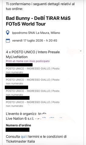 Biglietti BAD BUNNY, Milano 17/07/2026
