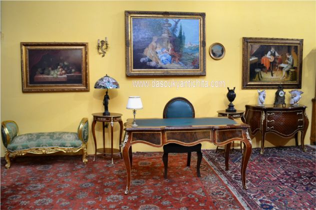 Comò bombato a tre cassetti stile Luigi XV intarsio a marqueterie - Foto 7