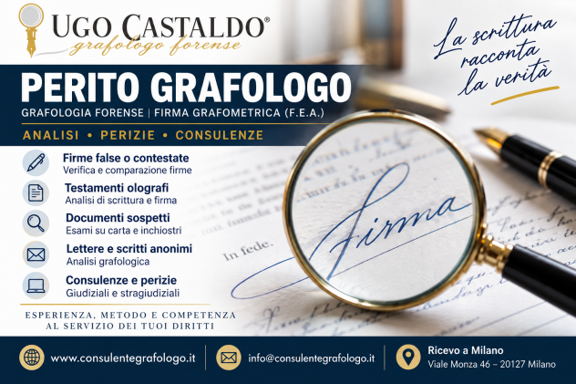 FIRMA FALSA O CONTESTATA? PERIZIA GRAFOLOGICA A MILANO