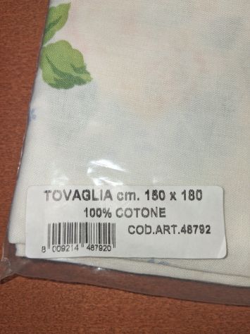 Tovaglia rettangolare 100% Cotone Disegni Rose gialle nuova confezionata - Foto 3