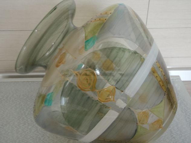 Centrotavola vaso vetro decorato - Foto 7
