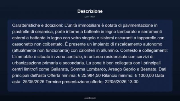 Immobile in asta di 48 m² in vendita a Cardano al Campo - Foto 16