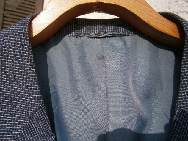 Giacca sartoriale estiva "Wash and Wear"misto cotone - 54 quadretti blu/ bianco - Foto 4