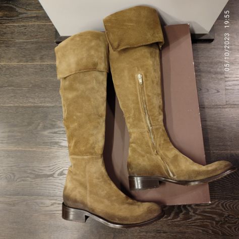 Stivali in nabuk beige - Foto 2