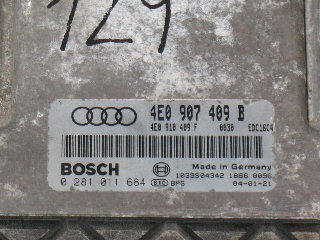 0281011684 ECU CENTRALINA AUDI A8 4.0 0281011684 4E0907409B EDC16C4. 0.0 - Foto 2